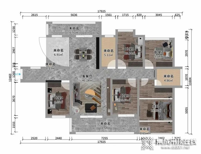 來斯奧家裝案例：大板美學(xué)·輕奢風(fēng)格的多口之家！